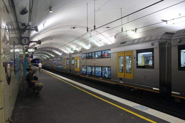Train at Museum station in the city circle an integral part of Sydney Public Transport