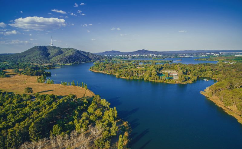 Lake Burley Griffin aerial view