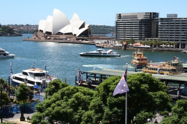 photo of the Sydney Opera House from Cahill walk