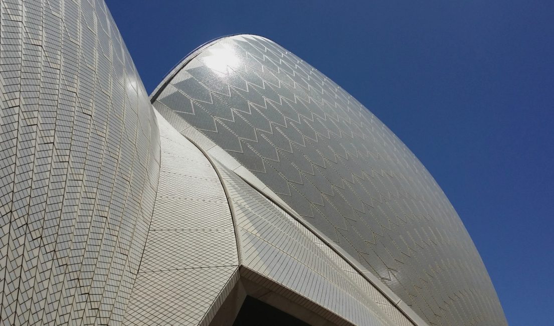 Close up view of Sydney Opera House tiles