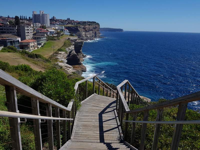 The stairs on the Federation Cliff Walk at Vaucluse