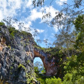 Landscape of Carlotta Arch in the Jenolan Caves at Blue Mountains of New South Wales, Australia.