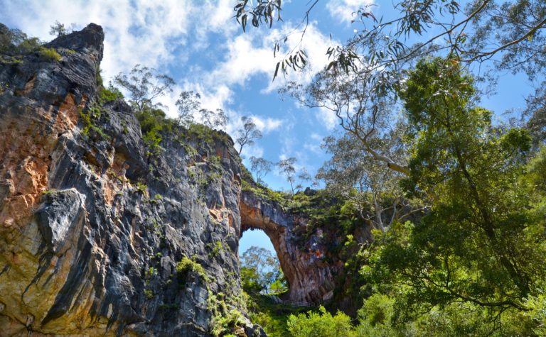 Landscape of Carlotta Arch in the Jenolan Caves at Blue Mountains of New South Wales, Australia.