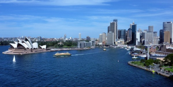 View from the harbour bridge footpath