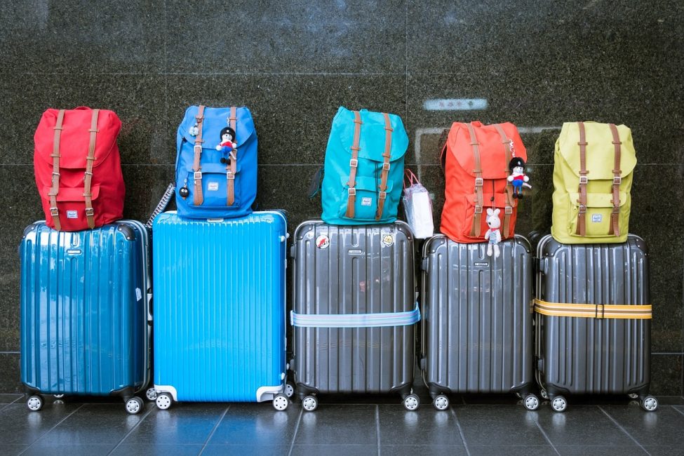 Colourful luggage that needs to be stored