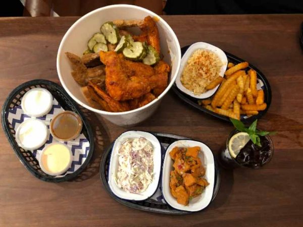 Fried chicken and 4 sides from Belle's Hot Chicken Sydney