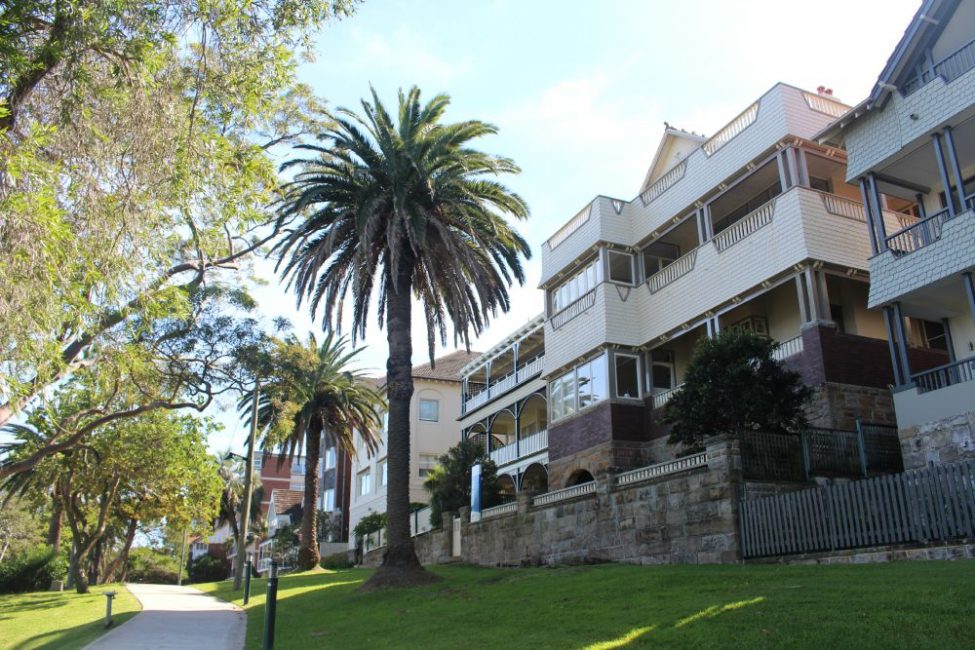 Homes converted into apartments along Cremorne Point walking path 