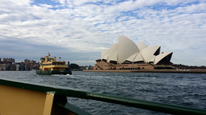Sydney Harbour from the deck of a ferry Sydney Harbour Ferry ride