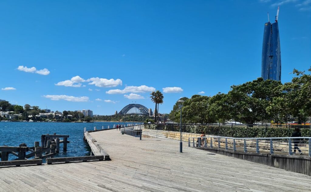Pyrmont Point at Pyrmont Park with Sydney Harbour Bridge in the background