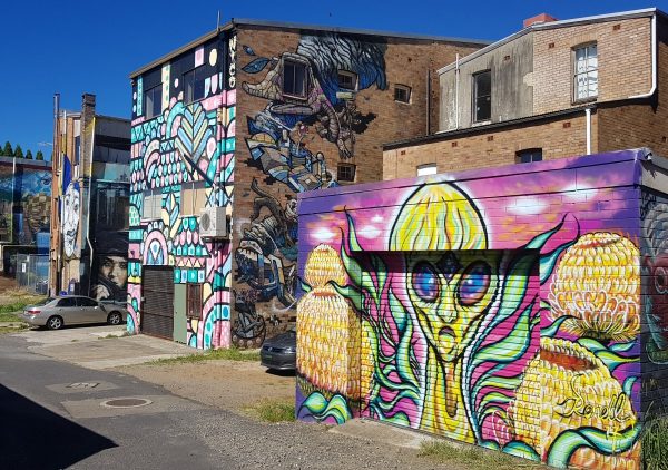 Katoomba murals in Beverley Place