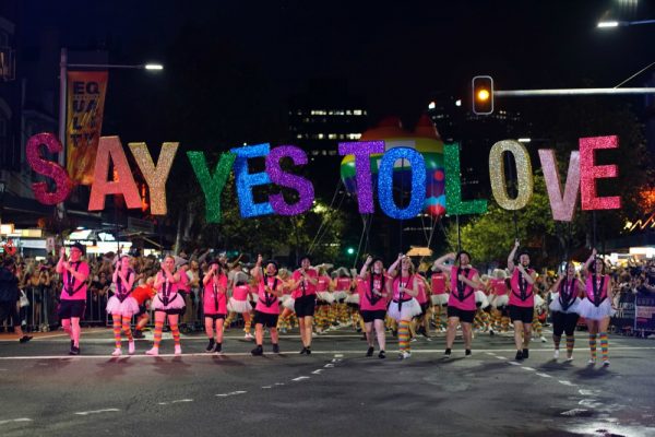 Say Yes to Love banner Sydney Gay and Lesbian Mardi Gras