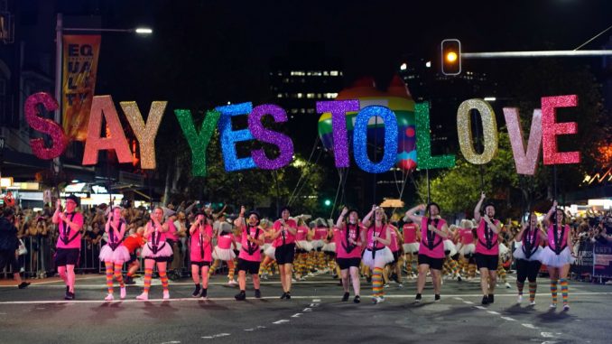 Say Yes to Love Sydney Mardi Gras Say Yes to Love banner Sydney Gay and Lesbian Mardi Gras