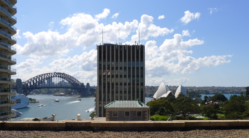 View from the rooftop of the Sir Stanford Hotel Circular Quay