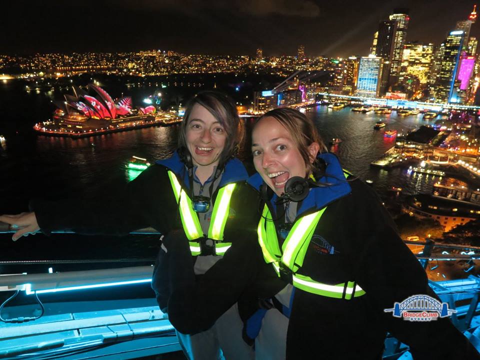 Night time view on the Sydney Bridgeclimb