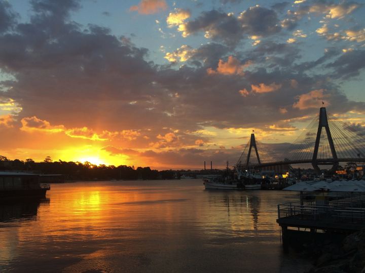 Backpackers in Sydney Glebe sunset Australia 