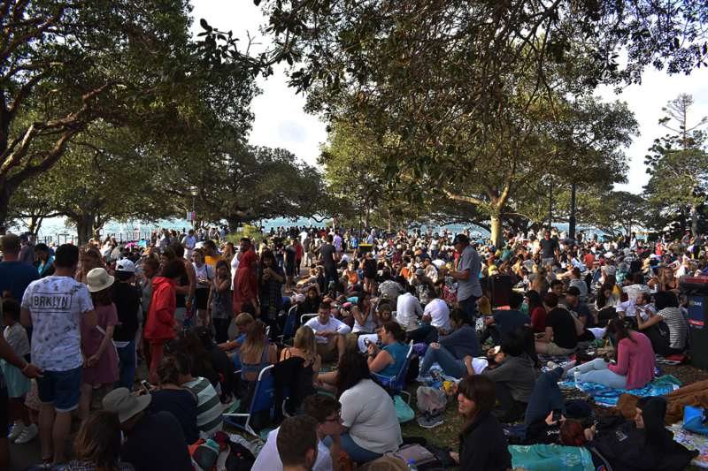 NYE Crowds at Mrs Macquaries Point Sydney Australia