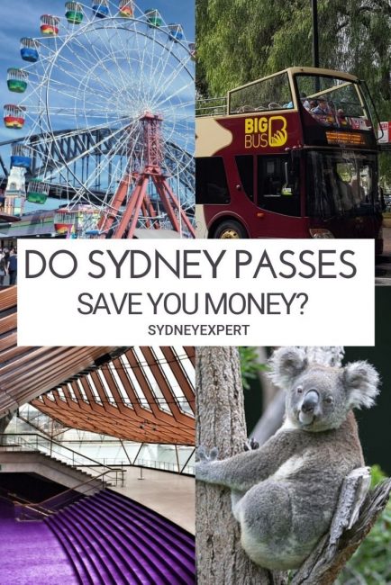 4 images of Sydney attractions with text overlay do sydney passes save you money 