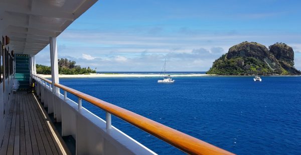 View from our cabin door Captain Cook Fiji Cruise