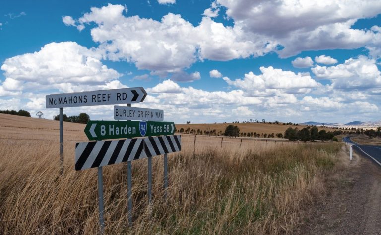 Road trip and signs in NSW