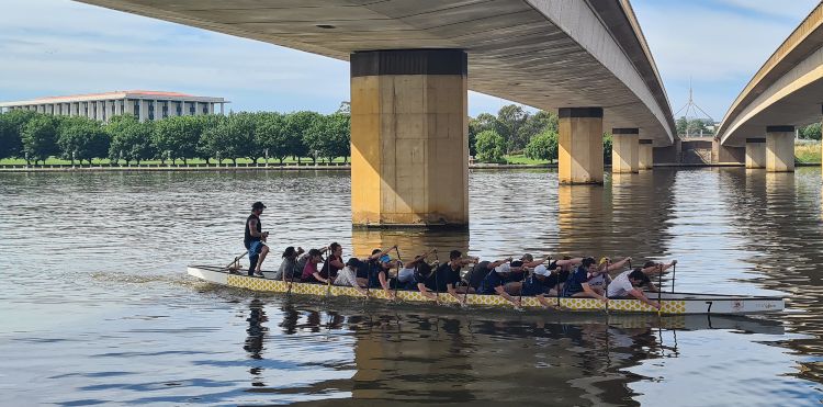 Lake Burley Griffin rowers