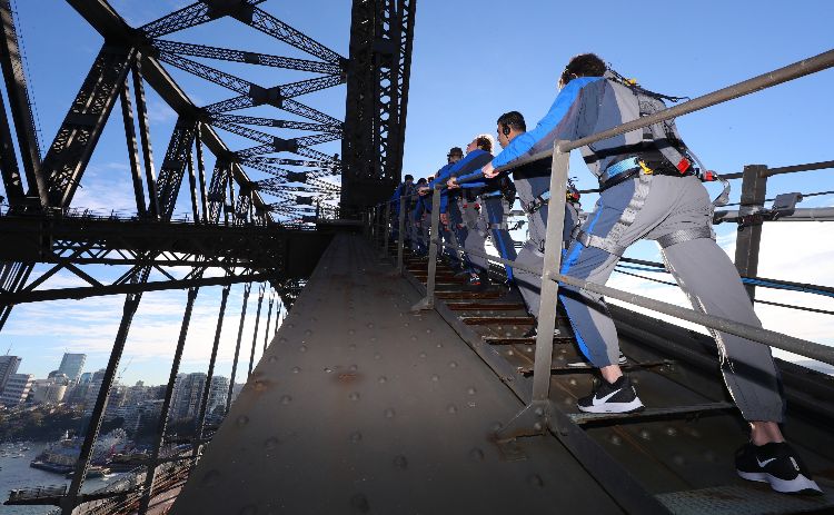 The stairs on the summit climb of the Sydney Harbour Bridge