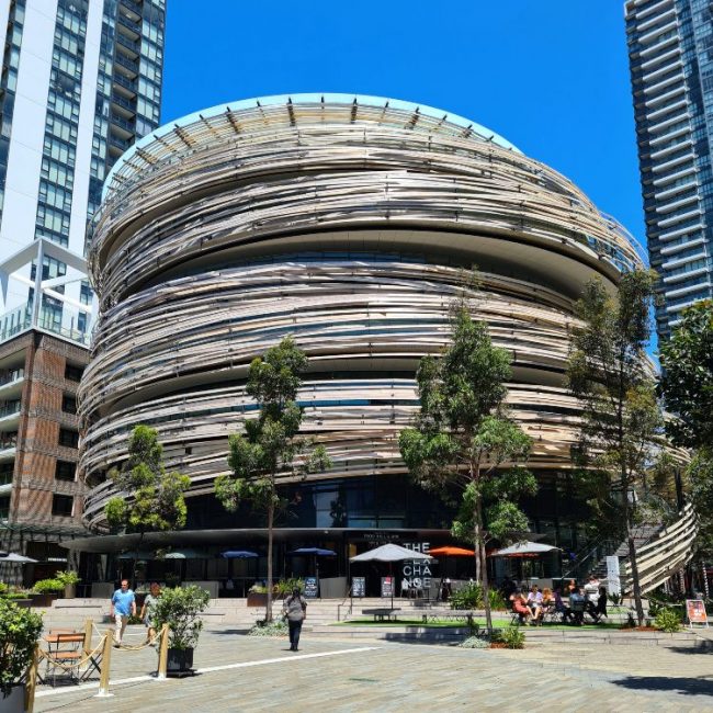 The Exchange Building Darling Harbour has been described as a birds nest 