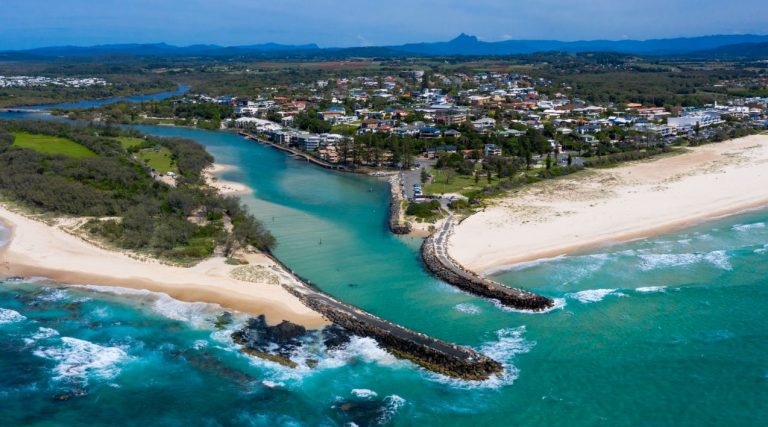 Panorama of Kingscliff on the Northern NSW coast, Australia