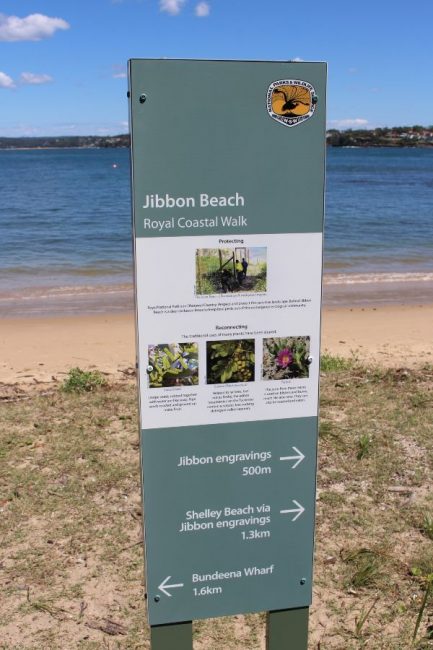 Jibbon Beach Indigenous walk sign