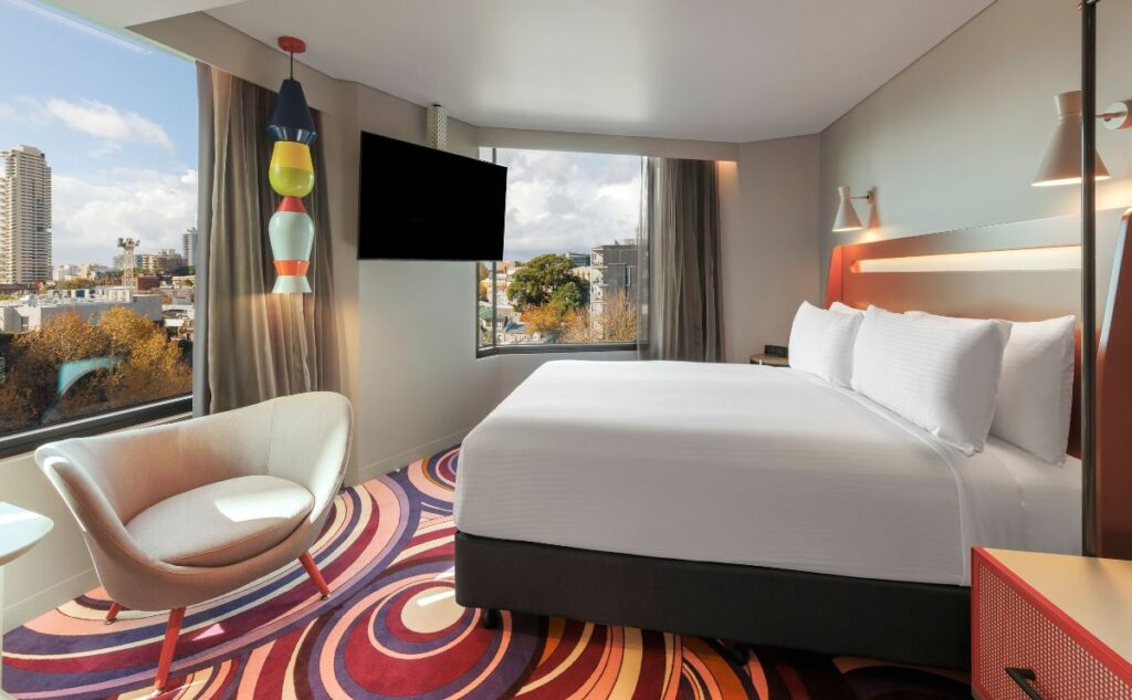 Adge Hotel with its colourful carpet in SUrry Hills