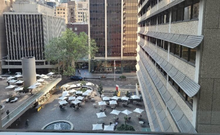 View of Australia Square from Tank Stream Hotel Sydney