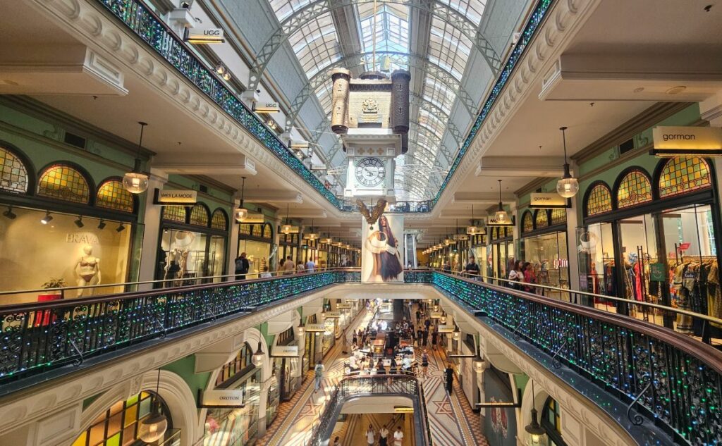 The interior upper floors of the Queen Victoria Building (QVB)