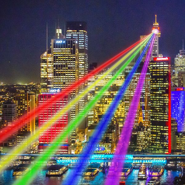 Sydney Tower Global Rainbow from US artist Yvette Mattern