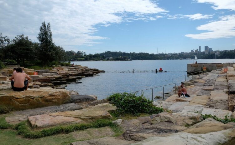 People enjoying Marrinawi Cove at Barangaroo