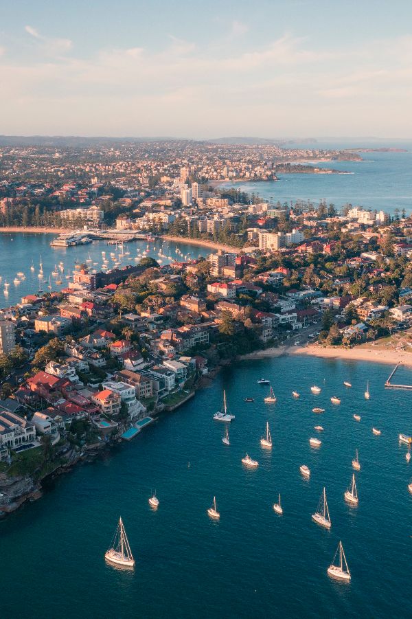 Manly Aerial overlooking Manly on Sydney's northern beaches. Credit: Destination NSW