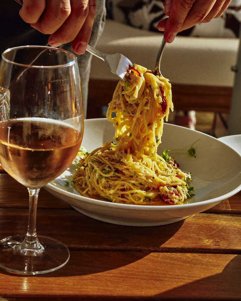 Each guest chooses their own main from a varied menu that includes their famous handmade pastas
