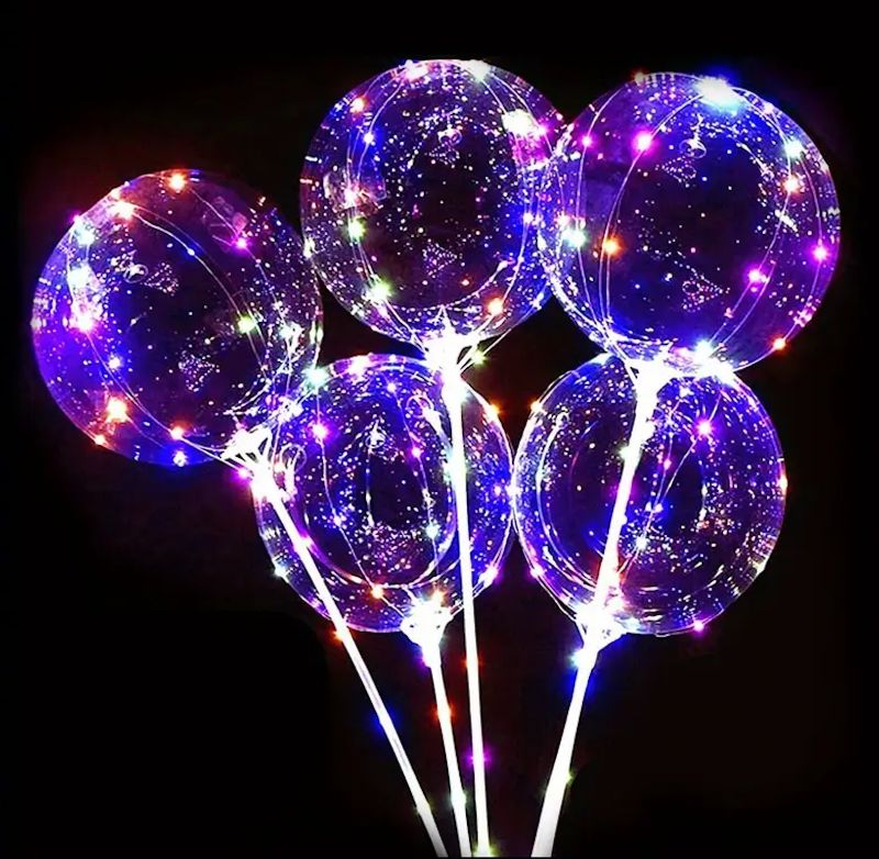 a bunch of LED balloons