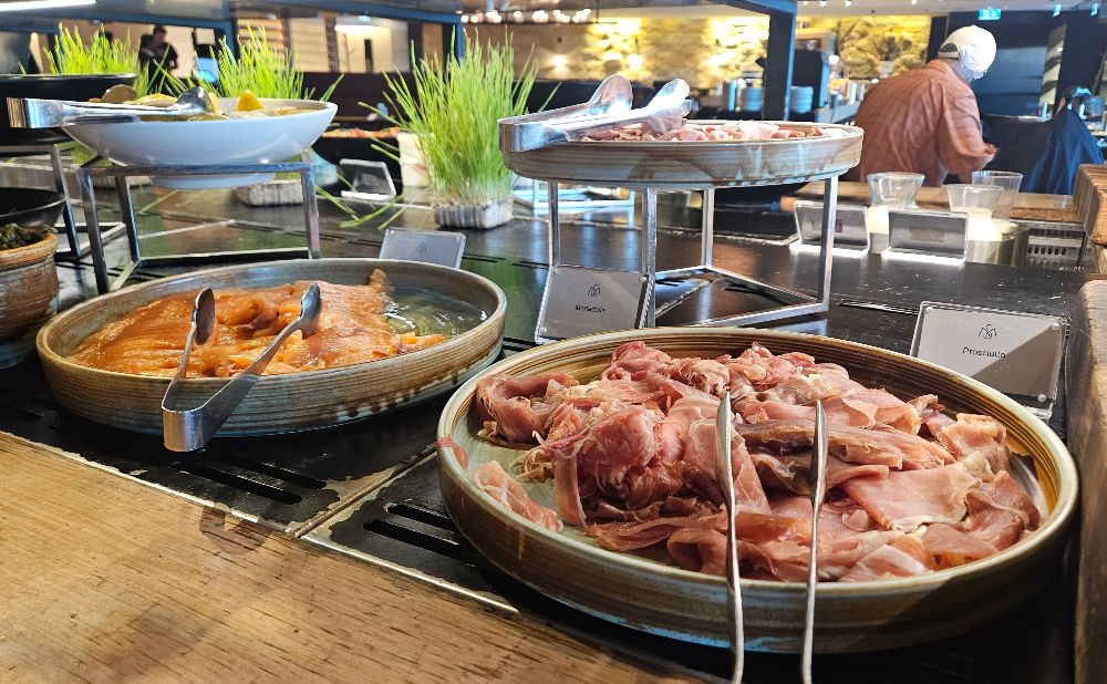 breakfast buffet Hyatt Regency cold meats and salmon
