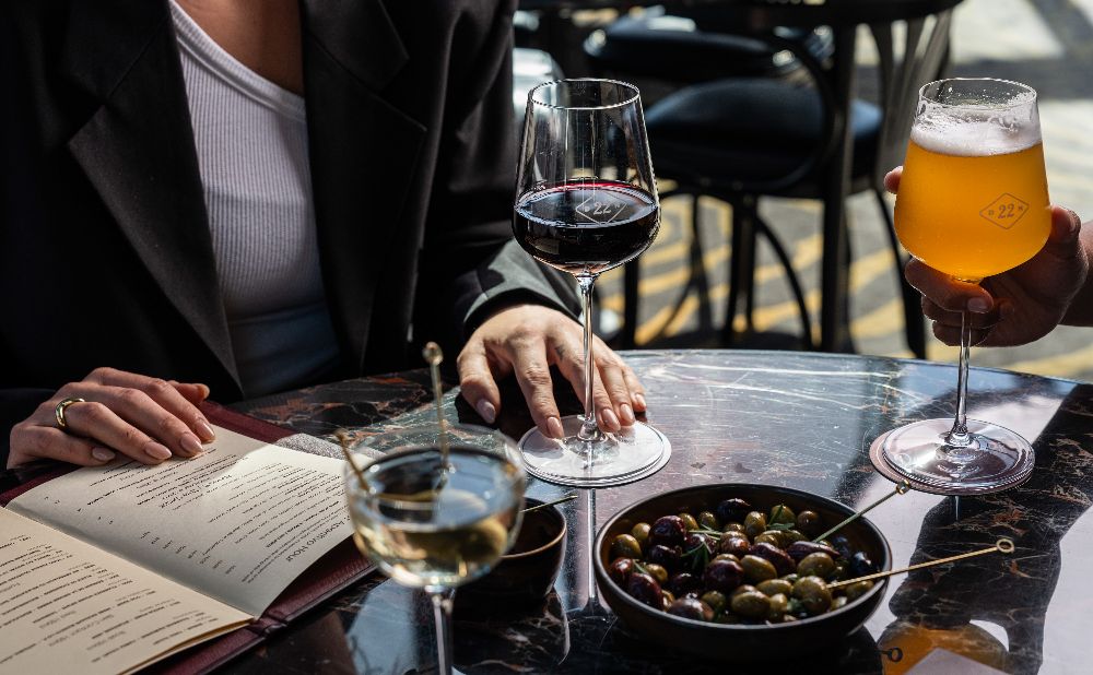 Olives, martinis and wine at Dean and Nancy Happy Hour