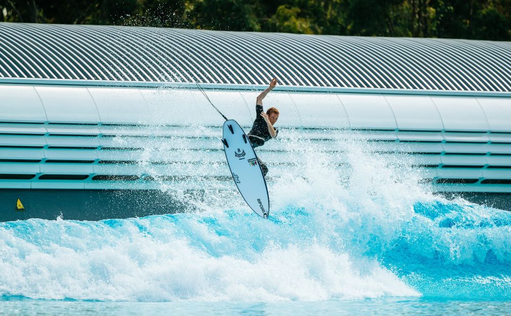 Surfer on a board at URBNSURF
