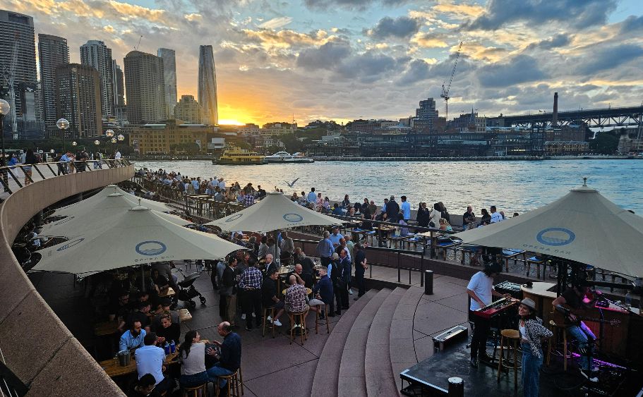 Sunset view from Opera Bar Sydney