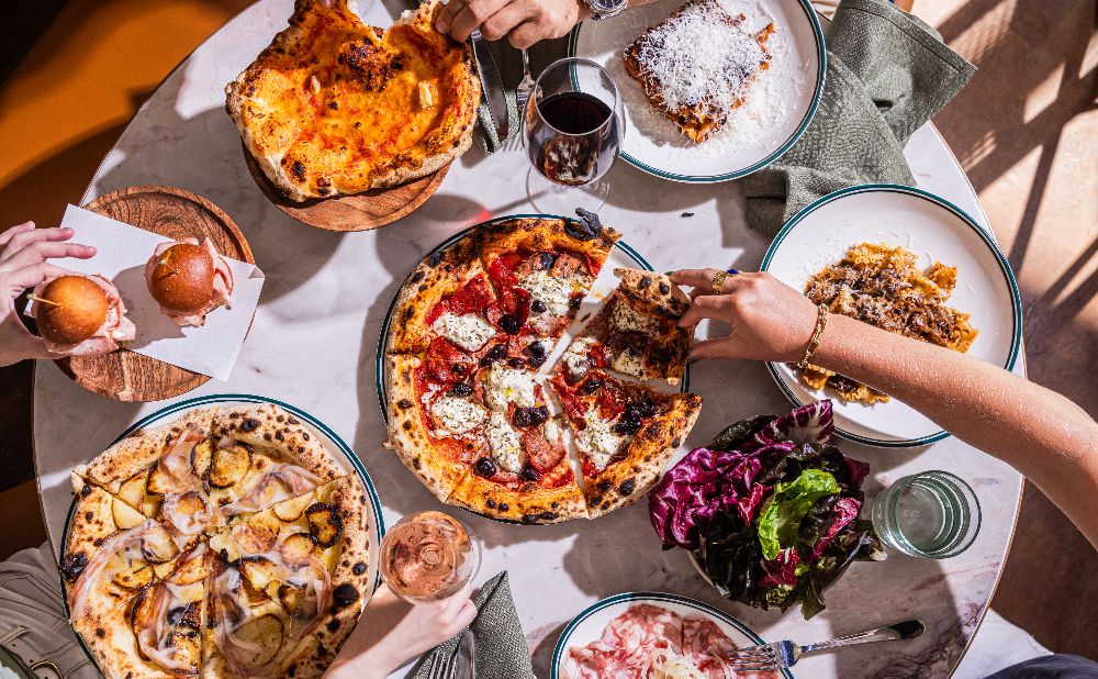 Italian feast of Pizza and Pasta
