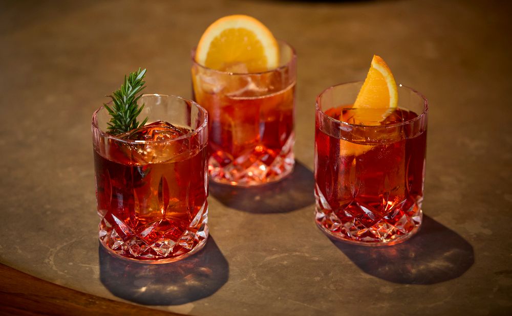 Negroni Sbagliato - Rosemary infused Mezcal Negroni - The Dry Dock Negroni