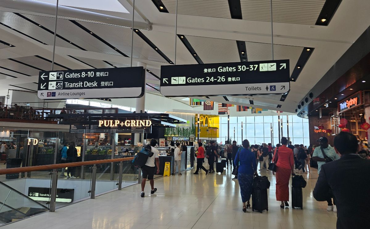 Sydney International Airport food court in departures post immigration