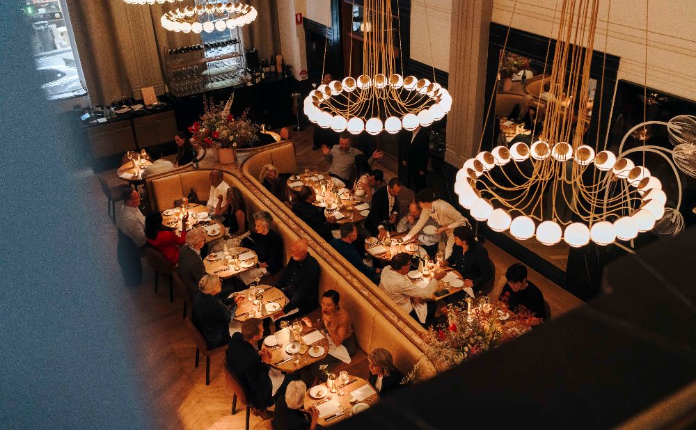 People dining at Charles Bar in Sydney View from above 