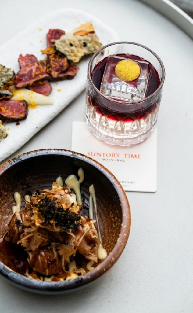 suntory cocktails and Japanese bar snacks