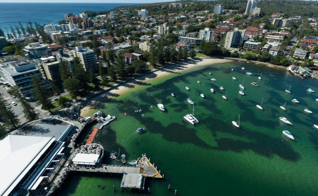 Manly beach aerial Credit destination NSW
