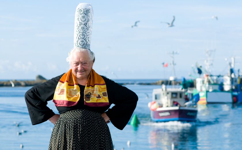 Woman in traditional Brittany costume for the Brittany Festival Sydney in March