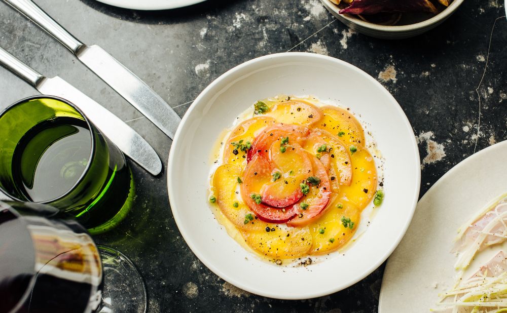 Stracciatella-grilled-peach-marjoram-