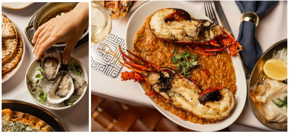 Greek Seafood Valentines dinner at Jimmys Kitchen in the Rocks Lobster and oysters