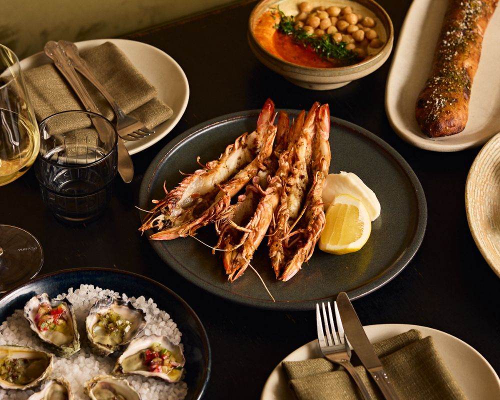 Shaffa Valentines dinner menu with clarence River prawns